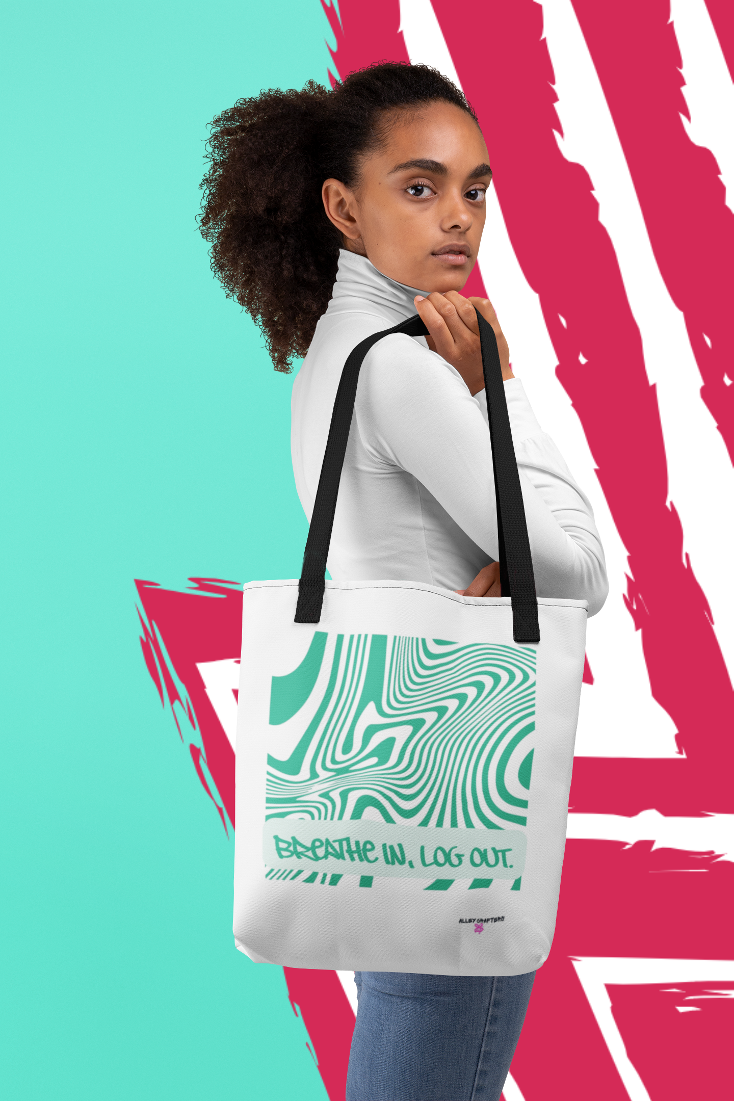 Breathe In, Log Out - Tote Bag