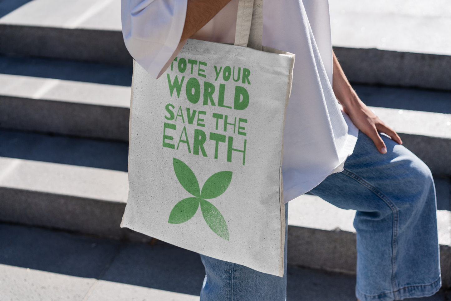 Cotton Tote - Tote Your World, Save the Earth T-Shirt Design