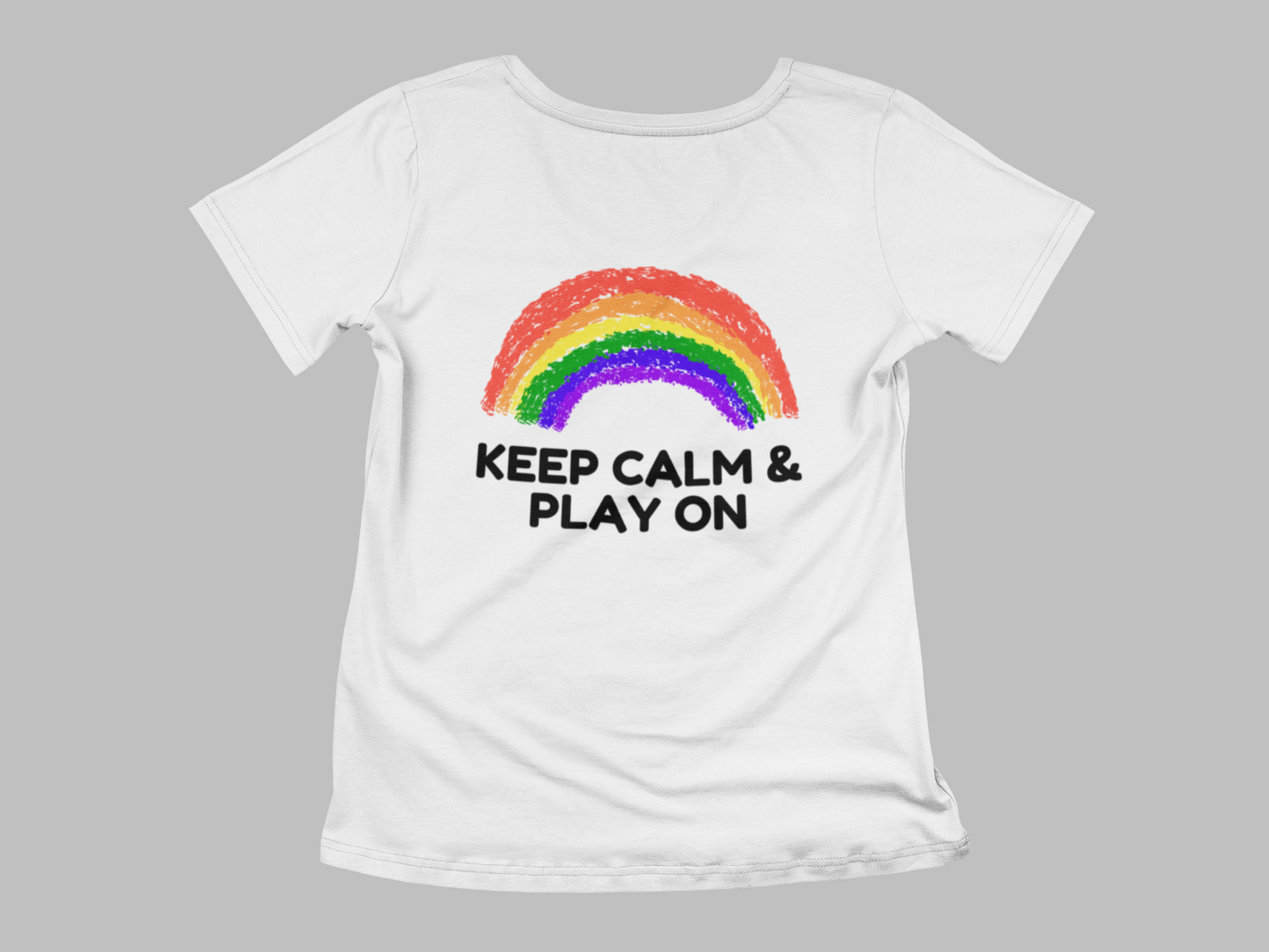 Rainbow Toddler T-Shirt - "Keep Calm & Play On" - Playful Jersey Tee for Kids
