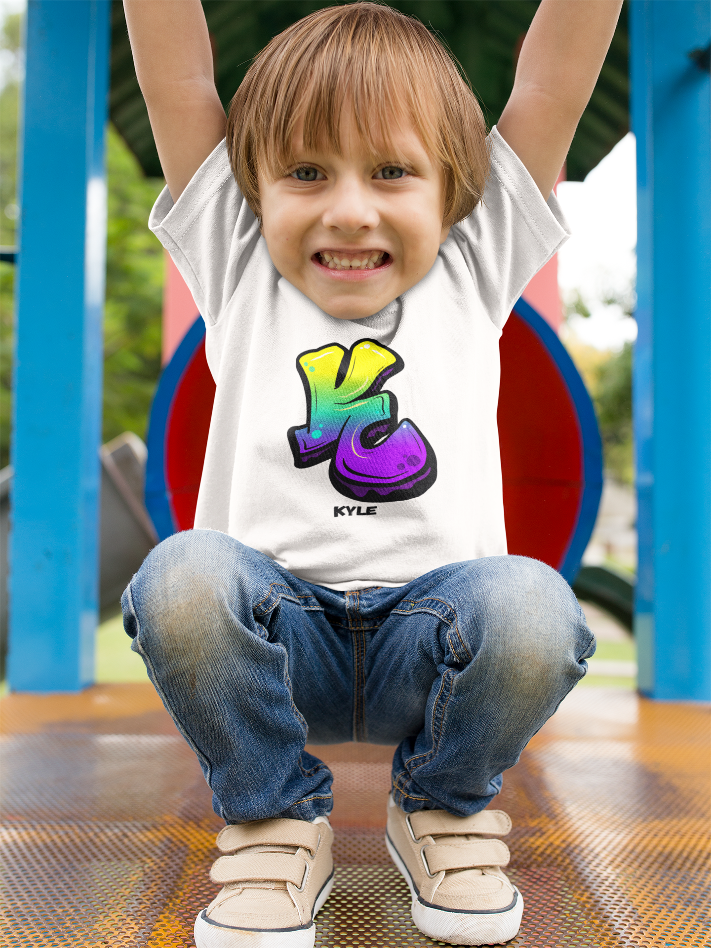 Personalised Toddler Tee Shirt with Name - Custom Fine Jersey Tee for Kids