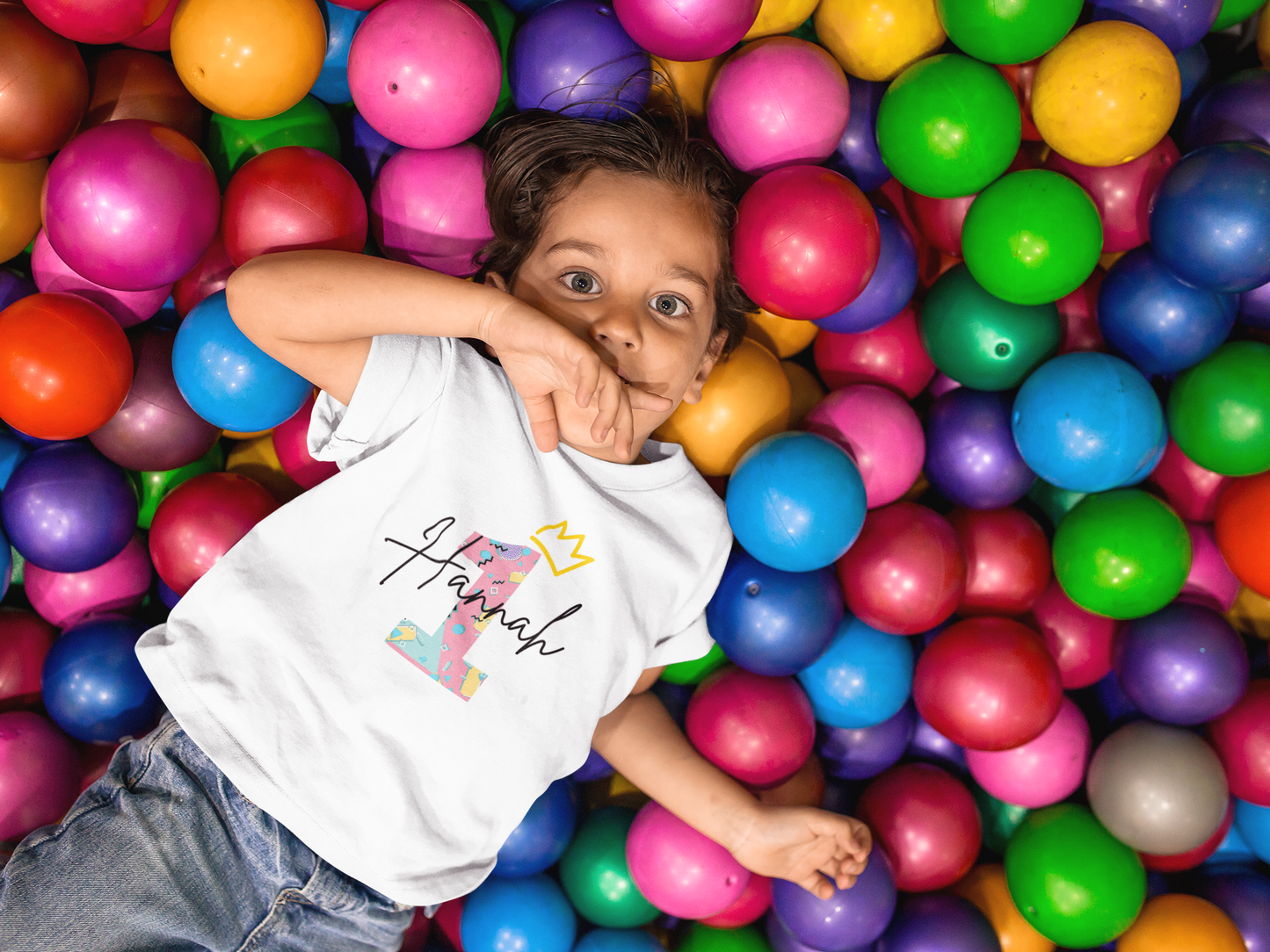Colourful Crown One Birthday Tee for Infants