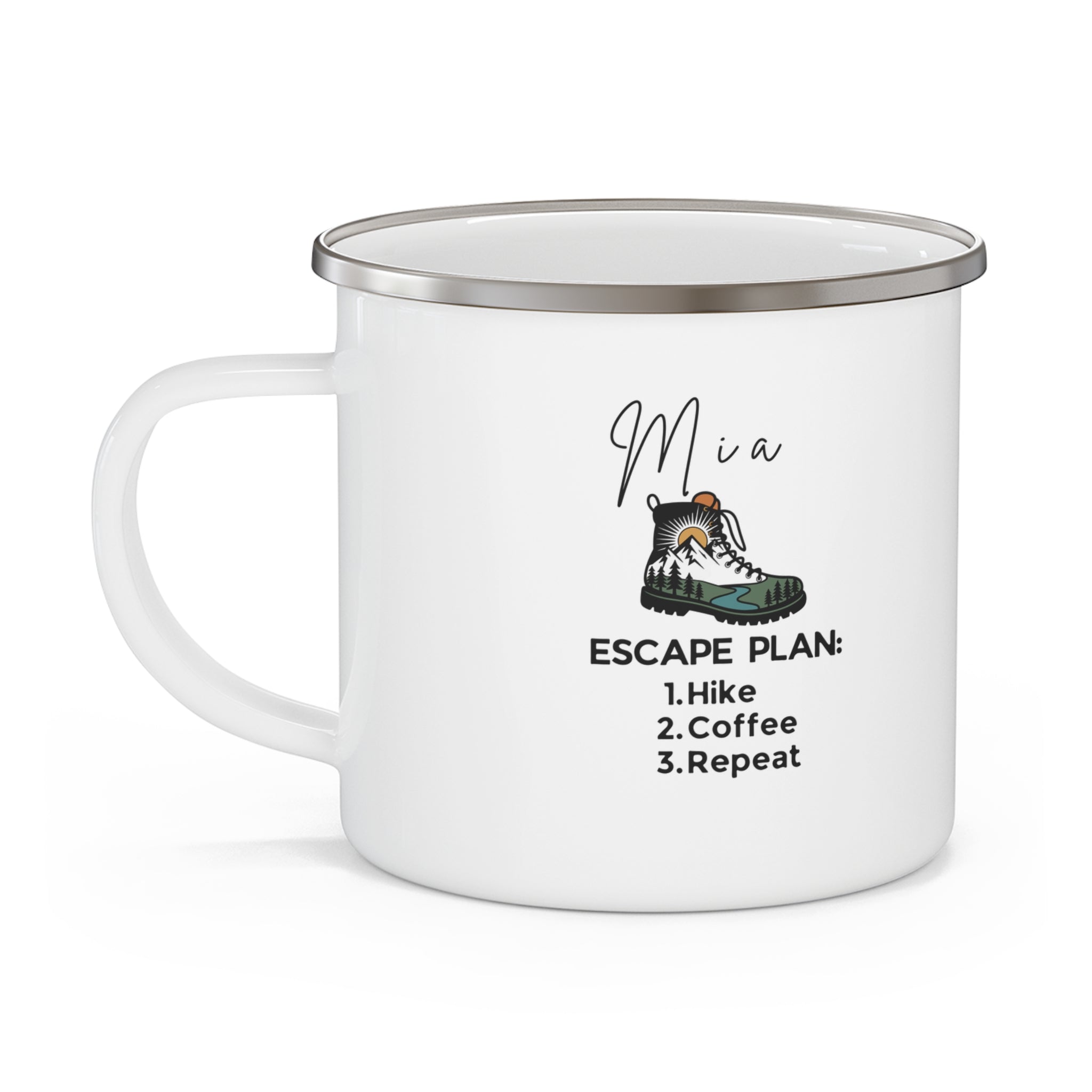 Coffee Tastes Better Outside Enamel Camping Mug | Outdoor Hiking & Camper Gift - AlleyCrafters