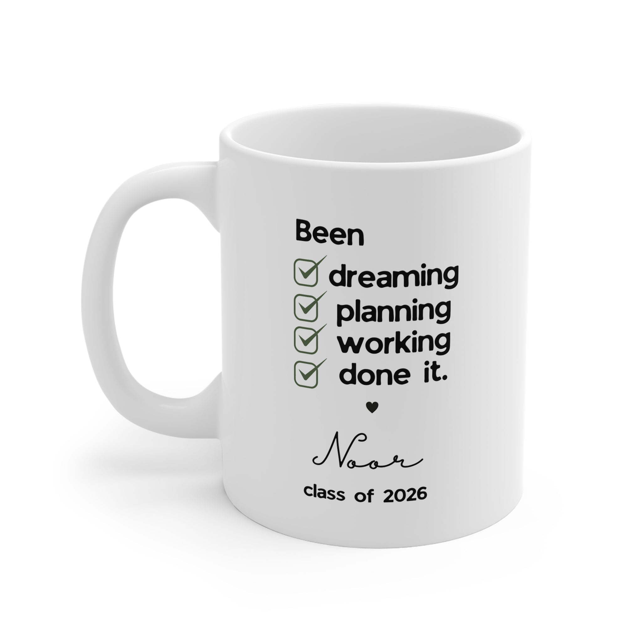 Personalised Graduation Checklist Mug — Class of 2026