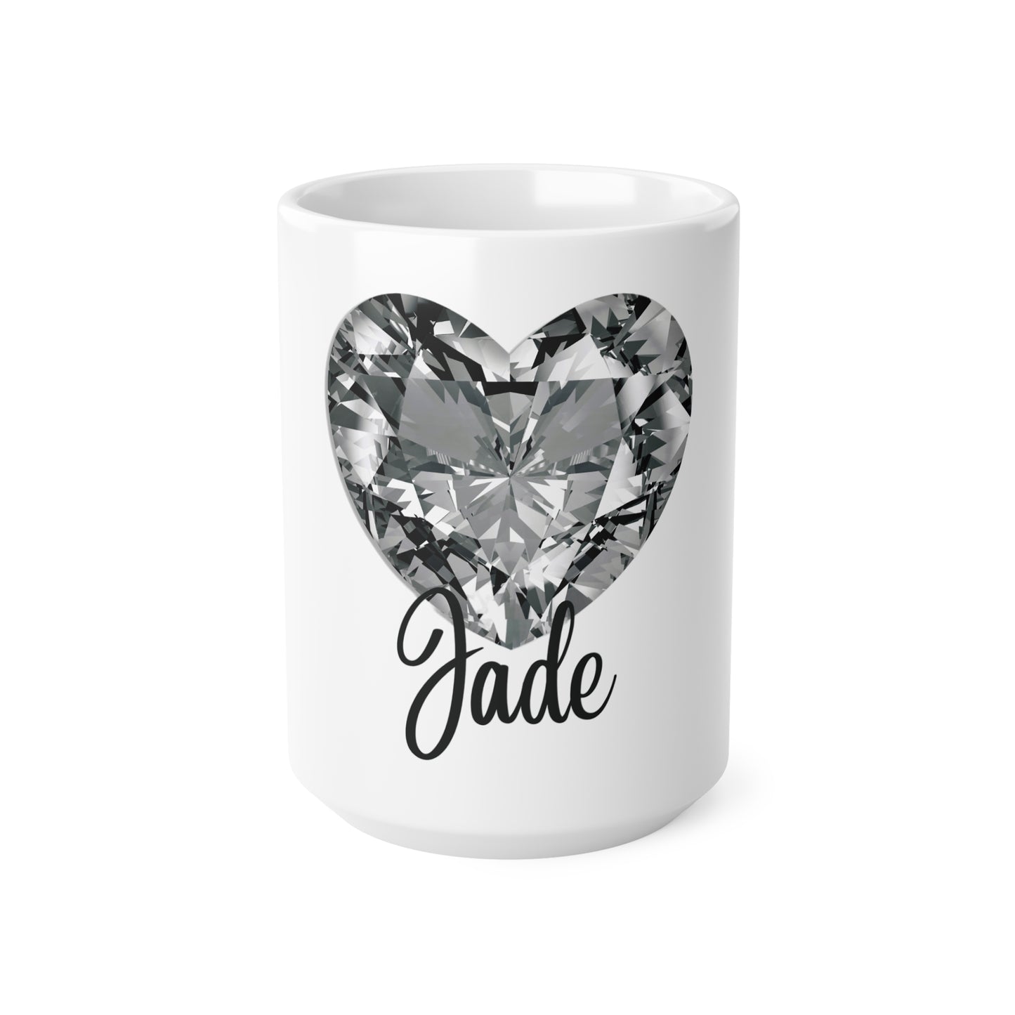 Personalized Silver Sparkle Love Heart Mug