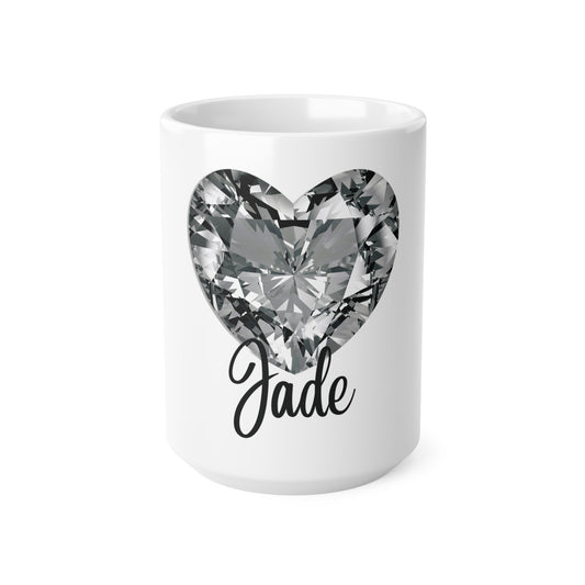 Personalized Silver Sparkle Love Heart Mug