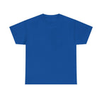 Royal blue heavy cotton T-shirt with crew neck and short sleeves, unisex fit.