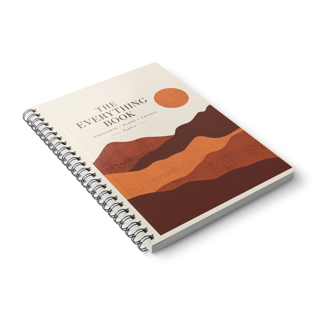 Personalised A5 Notebook, Wire-Bound Journal – Orange or Blue