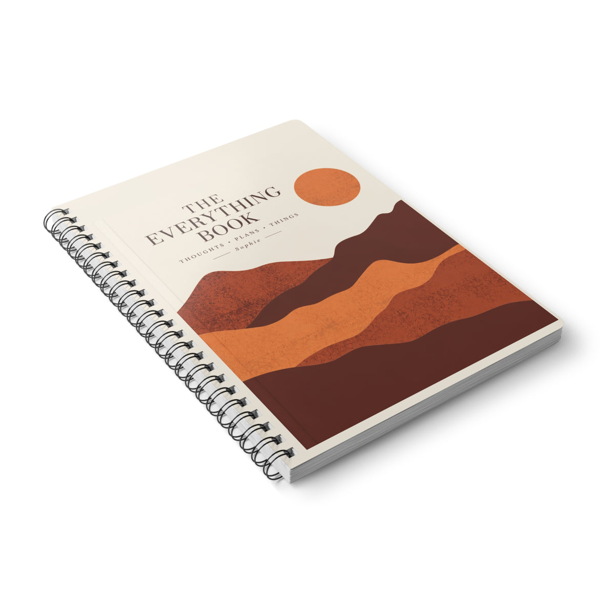 Personalised A5 Notebook, Wire-Bound Journal – Orange or Blue