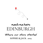 White personalised place name sweatshirt design with EDINBURGH 'meet me here' text