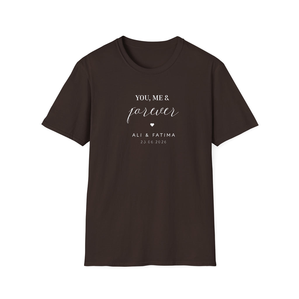 Personalised 'You, Me & Forever' T-Shirt | Custom Names & Year | Couples Gift