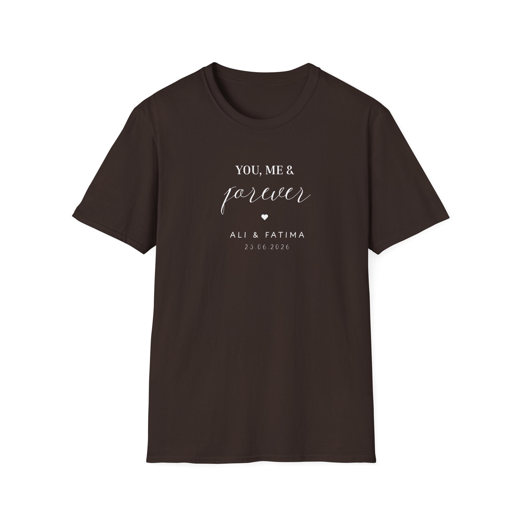 Personalised 'You, Me & Forever' T-Shirt | Custom Names & Year | Couples Gift