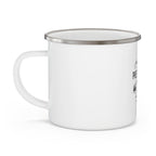 Enamel Camping Mug - "Will Hike for a Pretty View" Mountain Campfire Mug