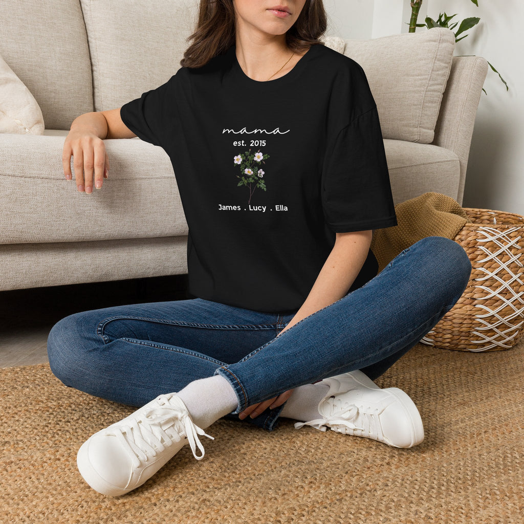 Mama Est. 2015 Floral T-Shirt | Personalised Mother's Day Gift