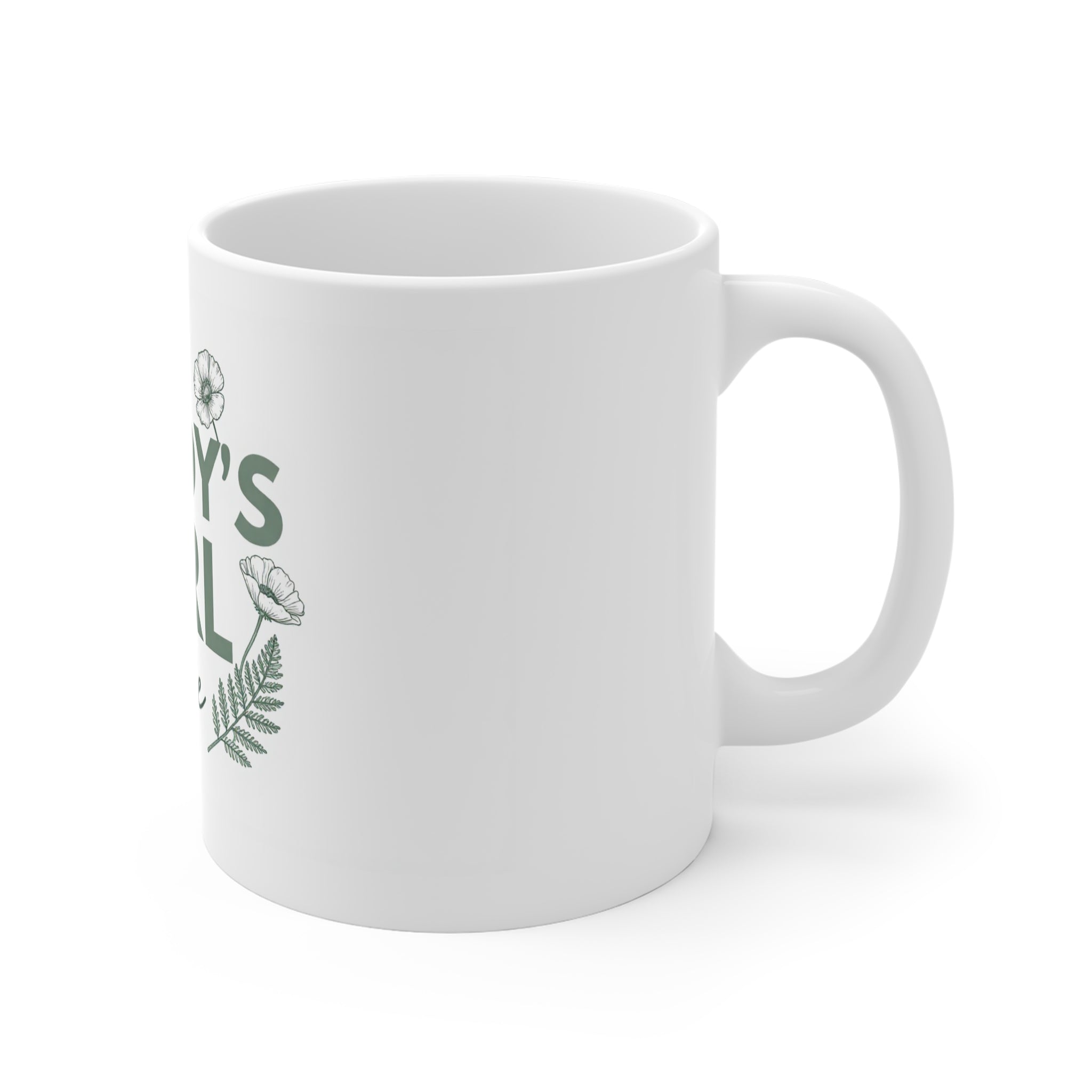 Personalised Daddy's Girl Mug — Floral Name Coffee Cup Gift for Dad