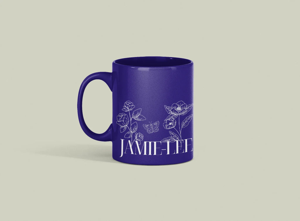 Personalised Floral Mug | Custom Name & Year Ceramic Coffee Cup | Mama, Nana, Grandma Gift - AlleyCrafters