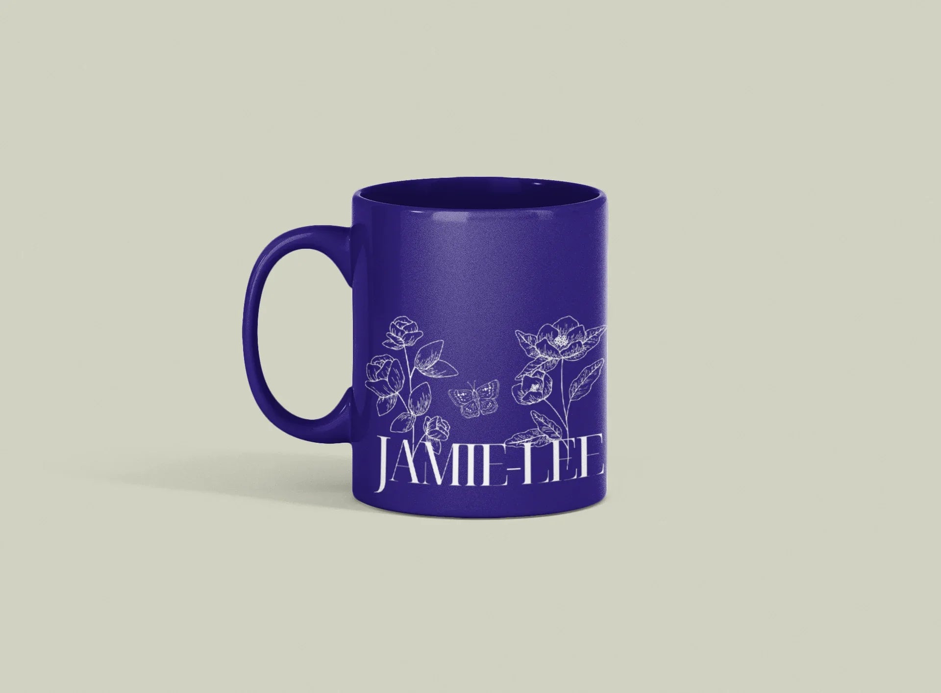 Personalised Floral Mug | Custom Name & Year Ceramic Coffee Cup | Mama, Nana, Grandma Gift - AlleyCrafters