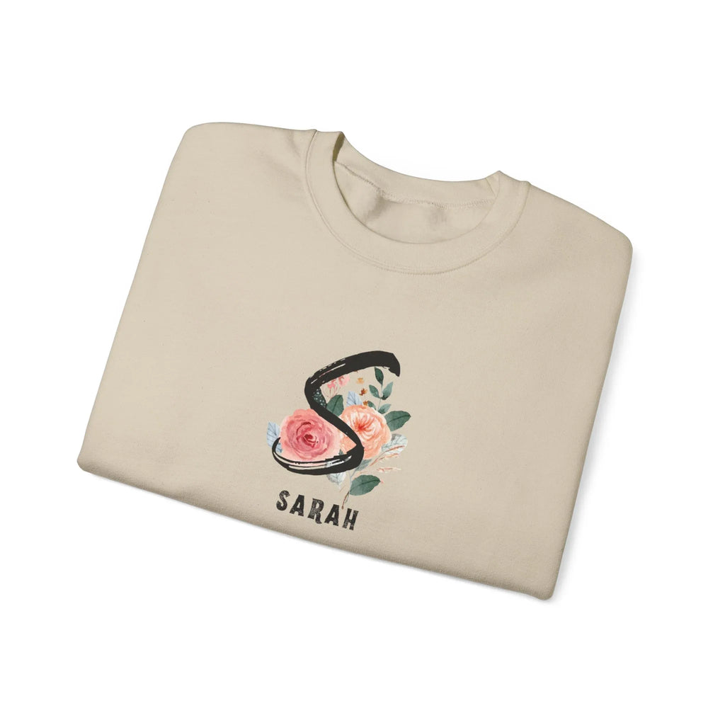 Personalised Floral Initial Sweatshirt | Custom Name Crewneck - Alley Crafters