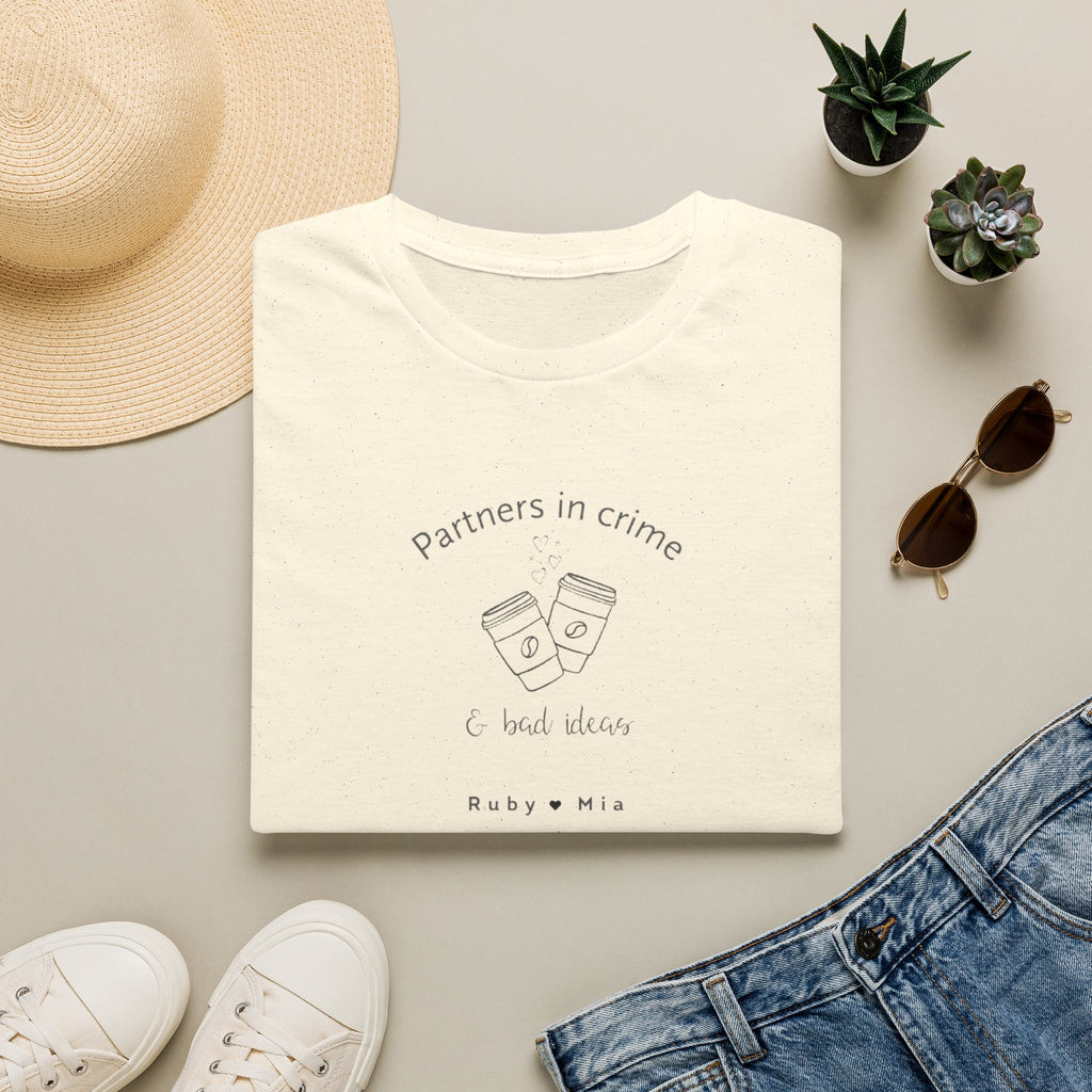 T-Shirt — "Partners in Crime & Bad Ideas" Coffee Friends Tee