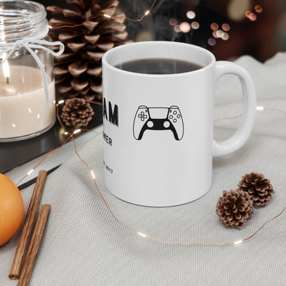 Personalised Gamer Mug — Custom Name & Date Gift
