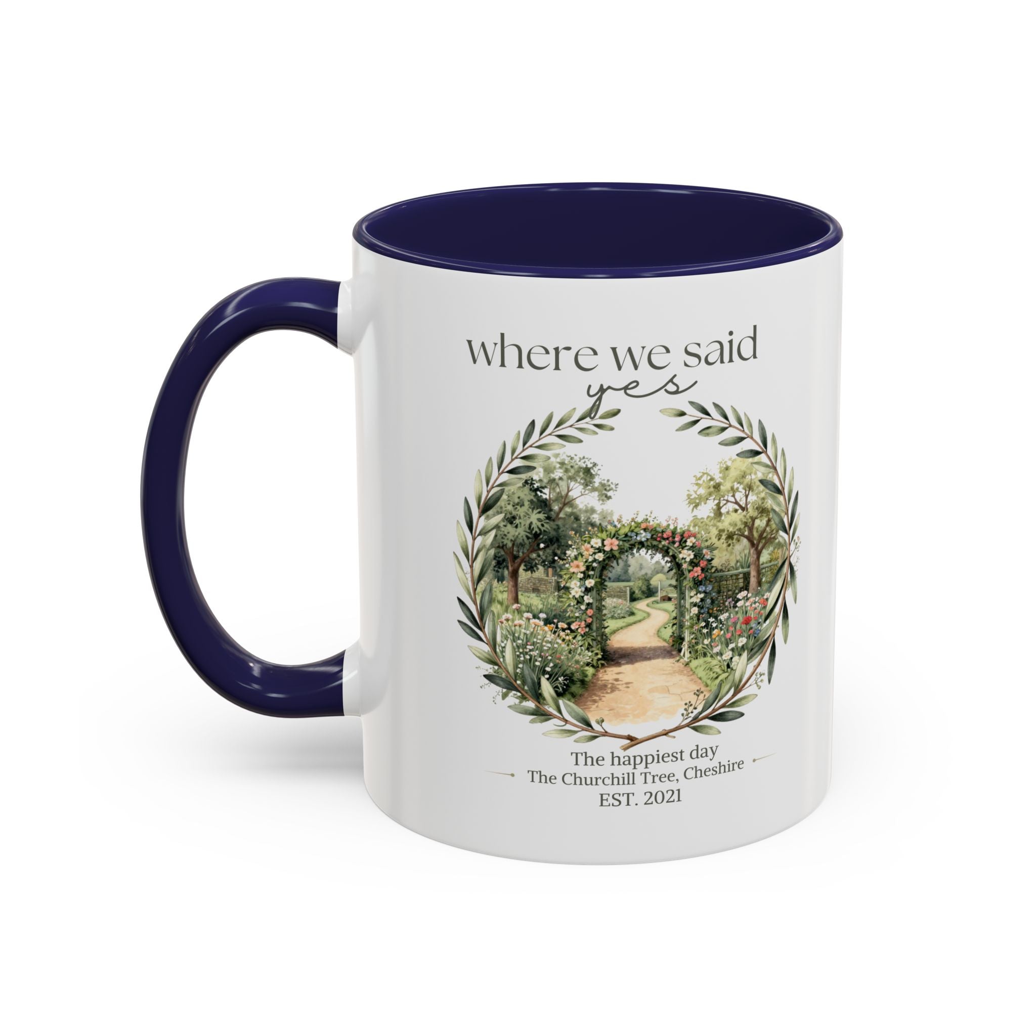 Personalised Where We Said Yes Accent Mug | Wedding Venue Keepsake Gift