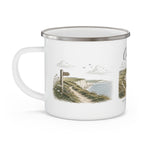 Personalised Enamel Camping Mug | Seven Sisters Coastal Design | Custom Name