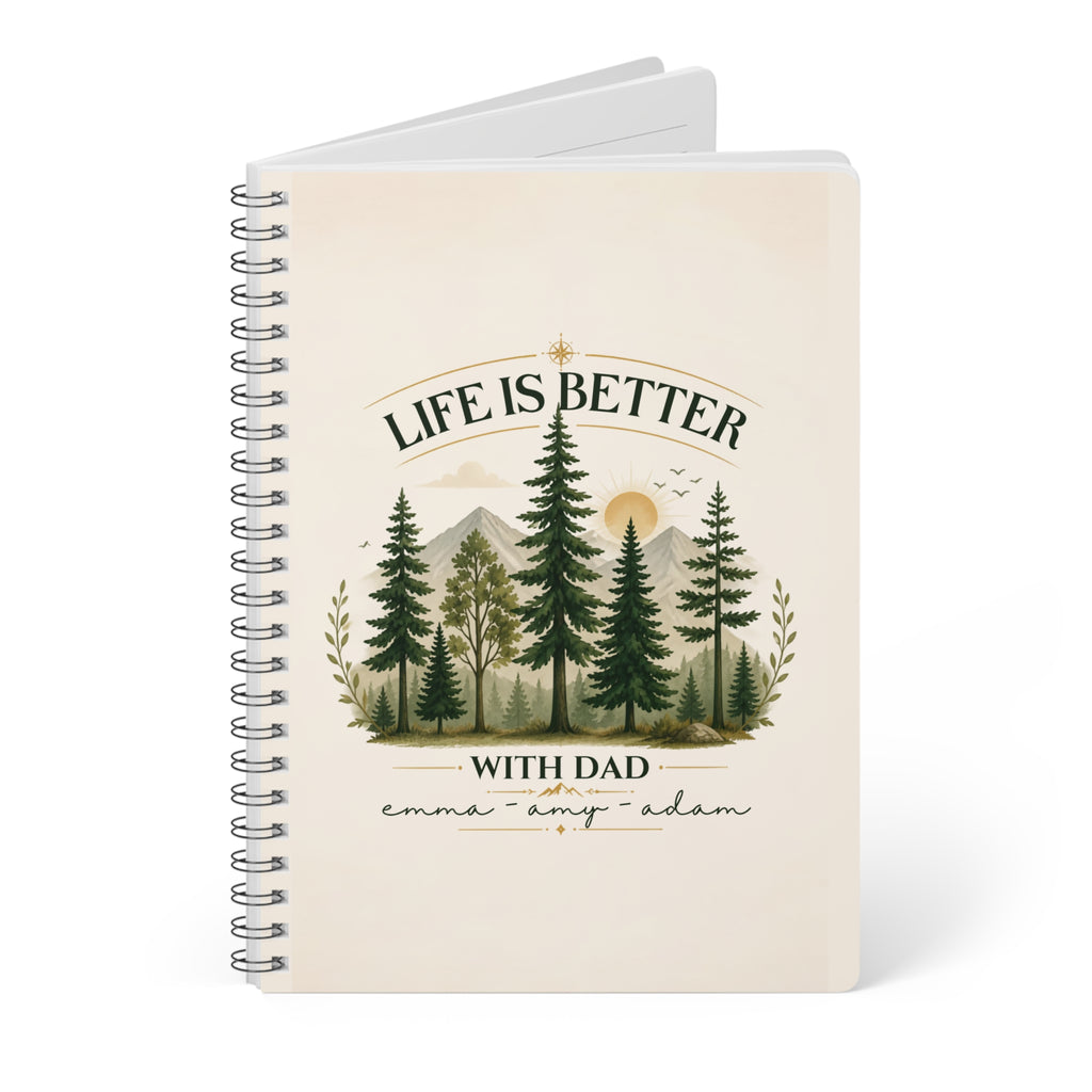 Personalised Notebook for Dad – Life Is Better With Dad, A5