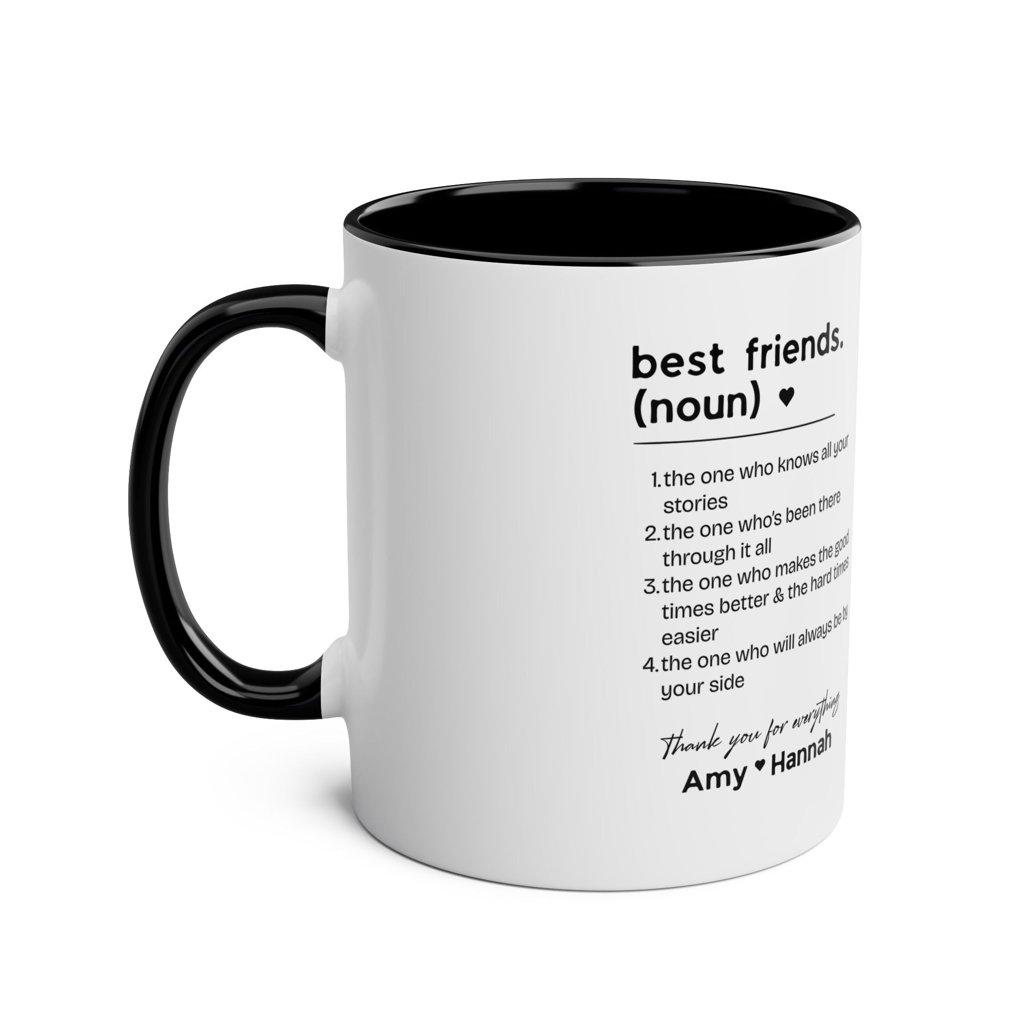 Best Friends Definition Coffee Mug — Personalized Friendship Gift (11oz Two-Tone)