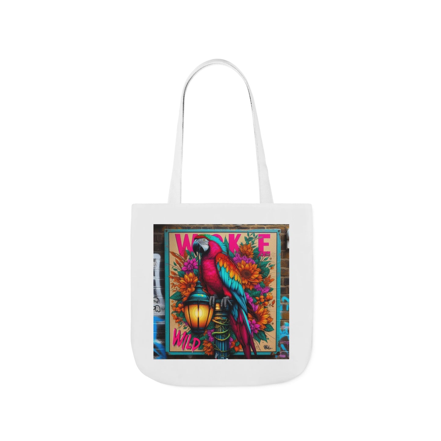 Canvas Tote Bag, Colourful Parrot