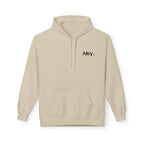 Alley. Minimalist Chest Logo Hoodie — Lightweight White Pullover - AlleyCrafters