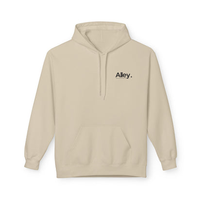 Alley. Minimalist Chest Logo Hoodie — Lightweight White Pullover