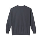 Charcoal sweatshirt with dad jokes slogan graphic on front