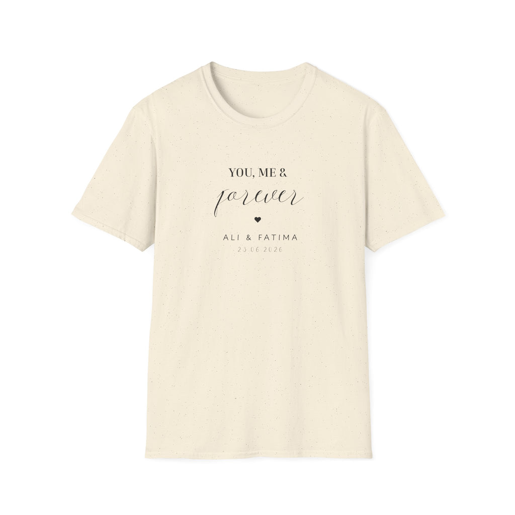 Personalised 'You, Me & Forever' T-Shirt | Custom Names & Year | Couples Gift