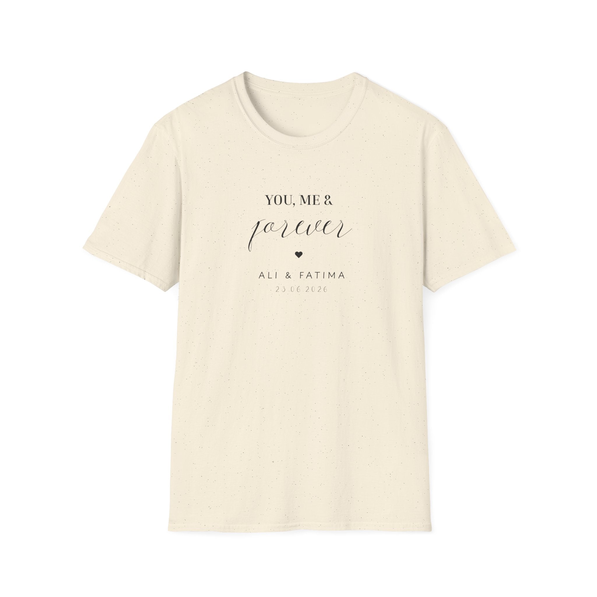 Personalised 'You, Me & Forever' T-Shirt | Custom Names & Year | Couples Gift