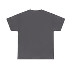 Charcoal unisex heavy cotton t-shirt with crew neck and short sleeves, back view
