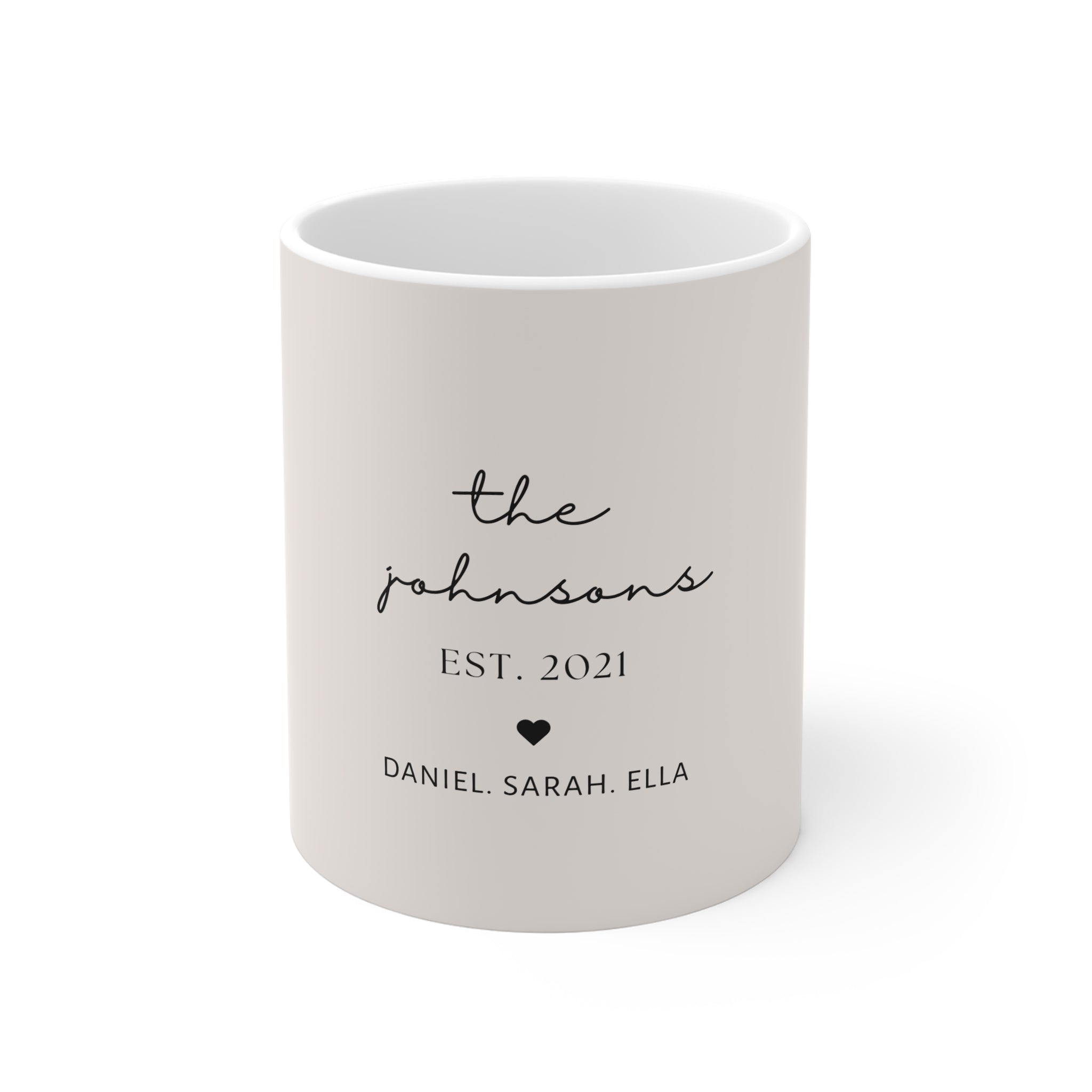 Personalised Family Name Mug | Custom Names & Est. Year | Gift for Couples