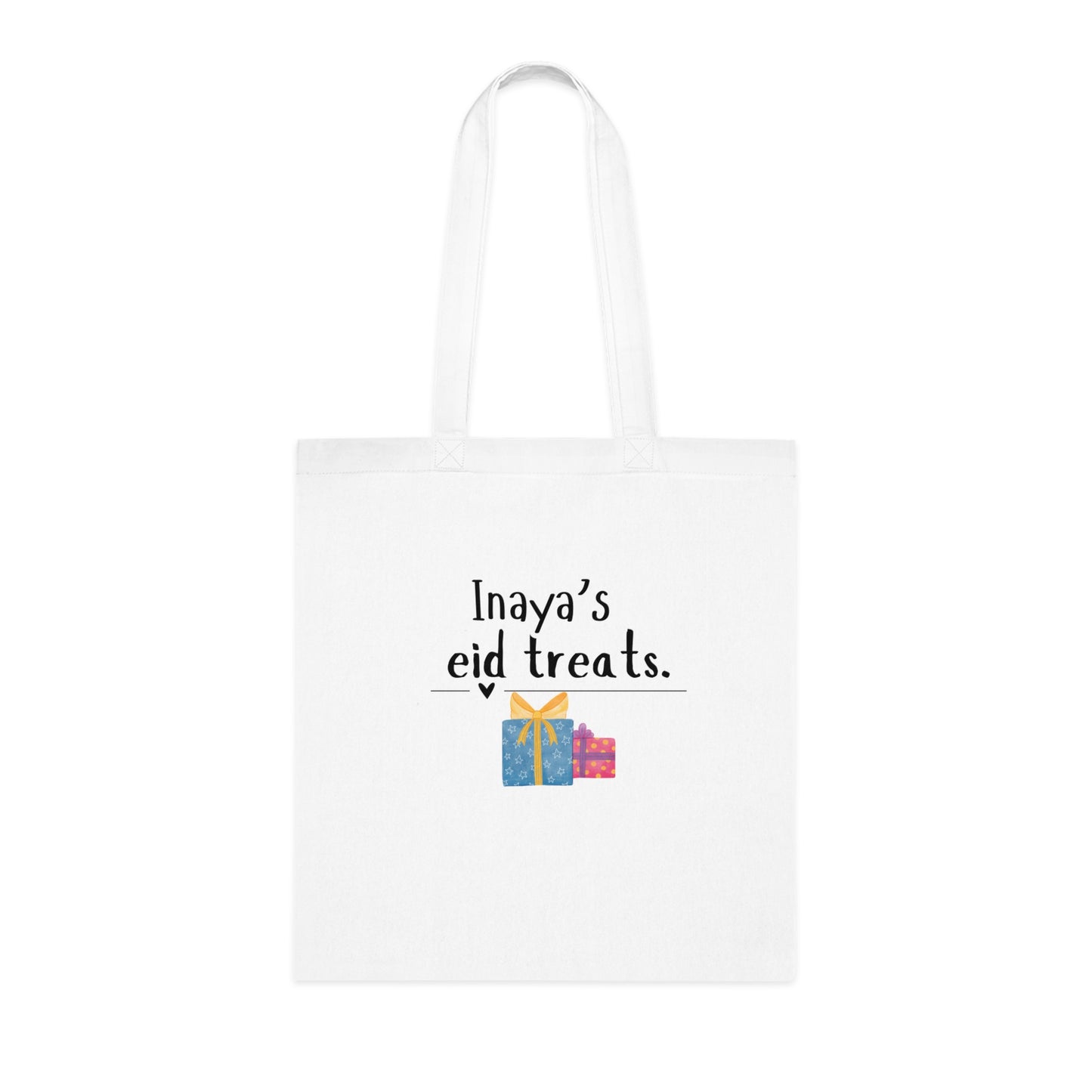 Personalised Eid Treats Tote Bag | Custom Name Cotton Gift Bag for Kids | Ramadan & Eid Celebration