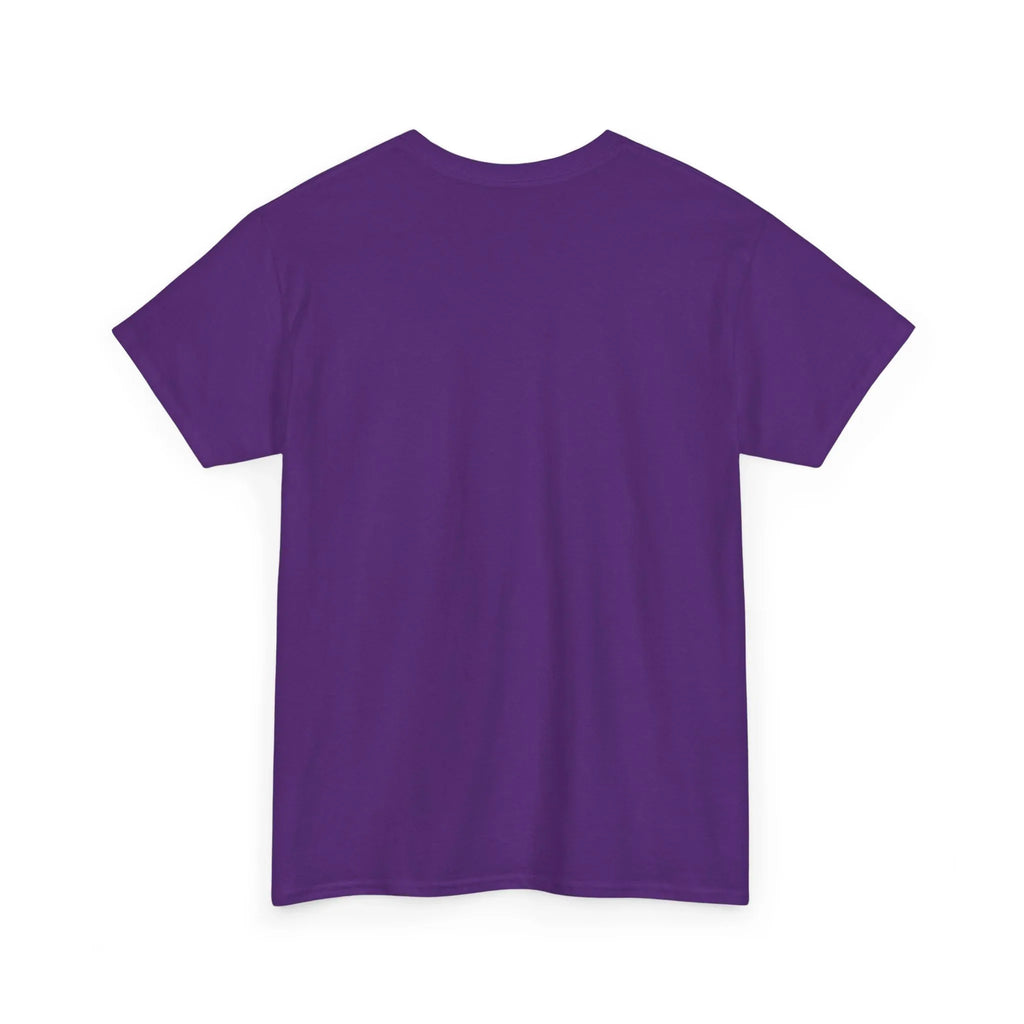 Unisex heavy cotton tee, rich purple crew neck