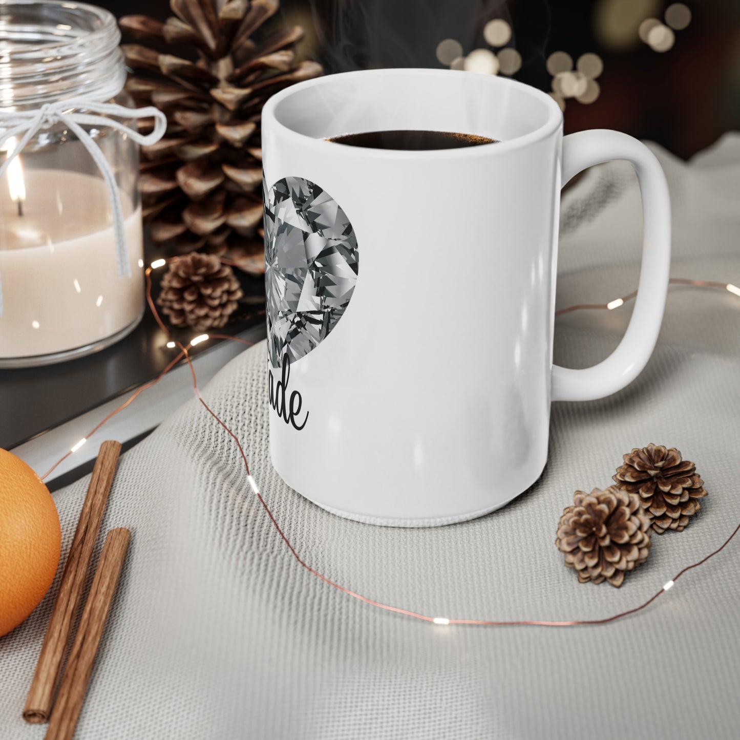 Personalized Silver Sparkle Love Heart Mug