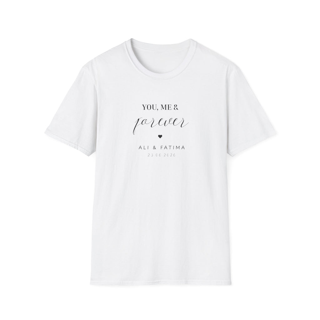 Personalised 'You, Me & Forever' T-Shirt | Custom Names & Year | Couples Gift