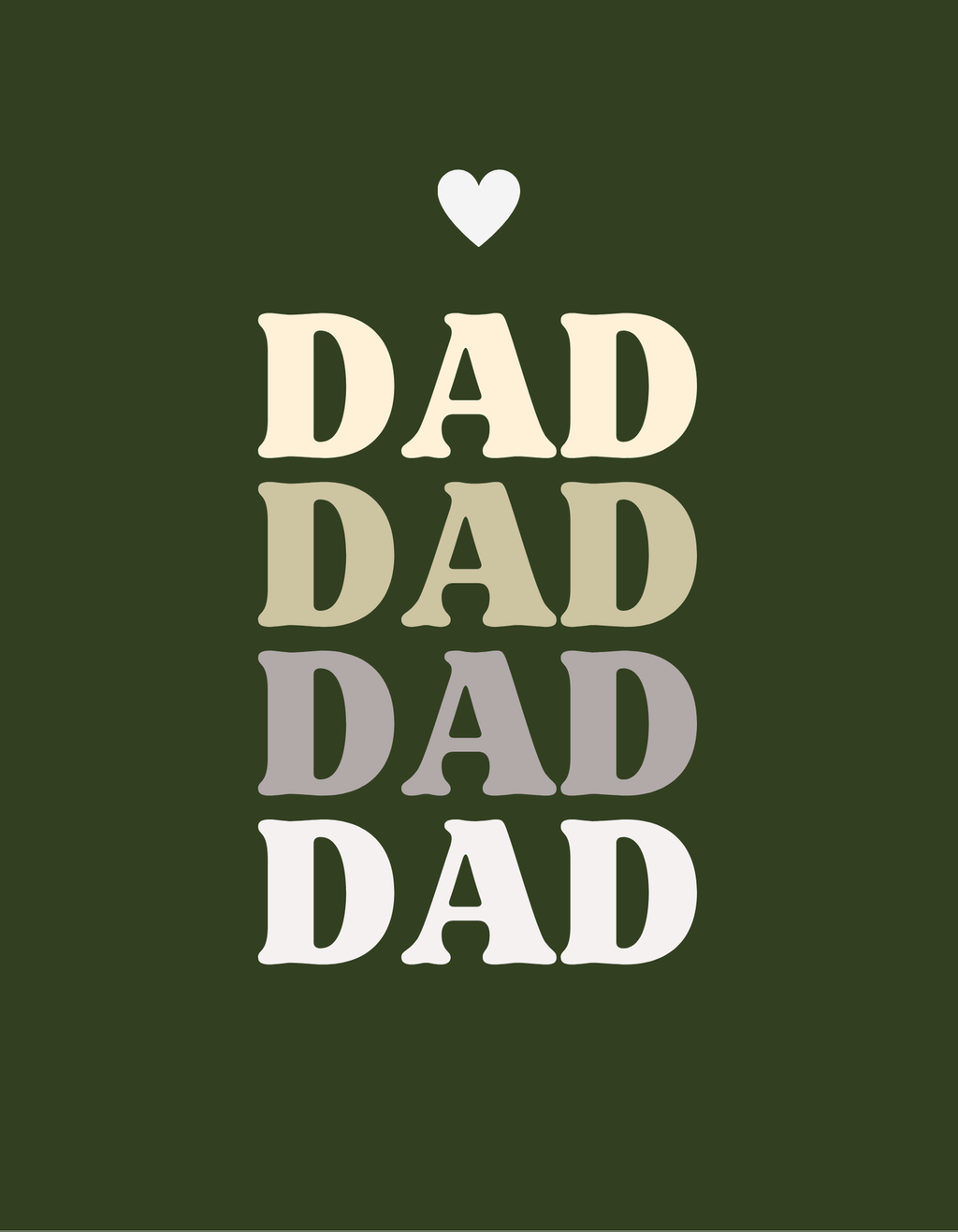 DAD stacked text graphic with heart above