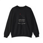 Black personalised place name sweatshirt with WHITBY 'meet me here' print