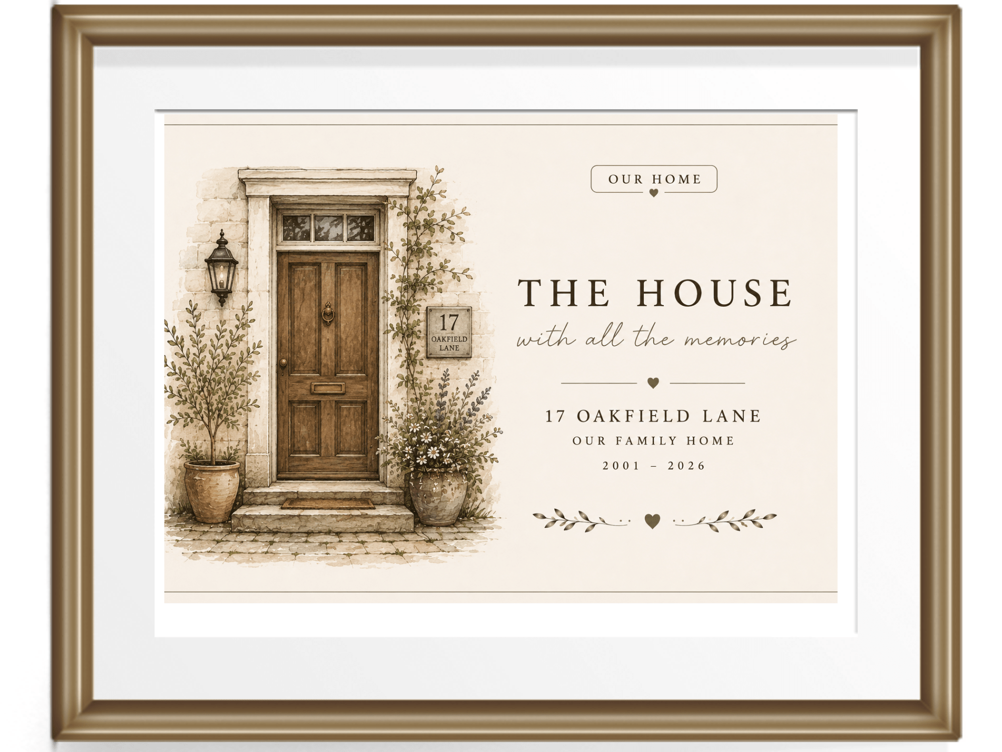 Personalised House Name Canvas Print — New Home & Housewarming Gift - AlleyCrafters