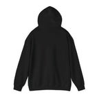 Black Monster Hooded Sweatshirt back view with hood