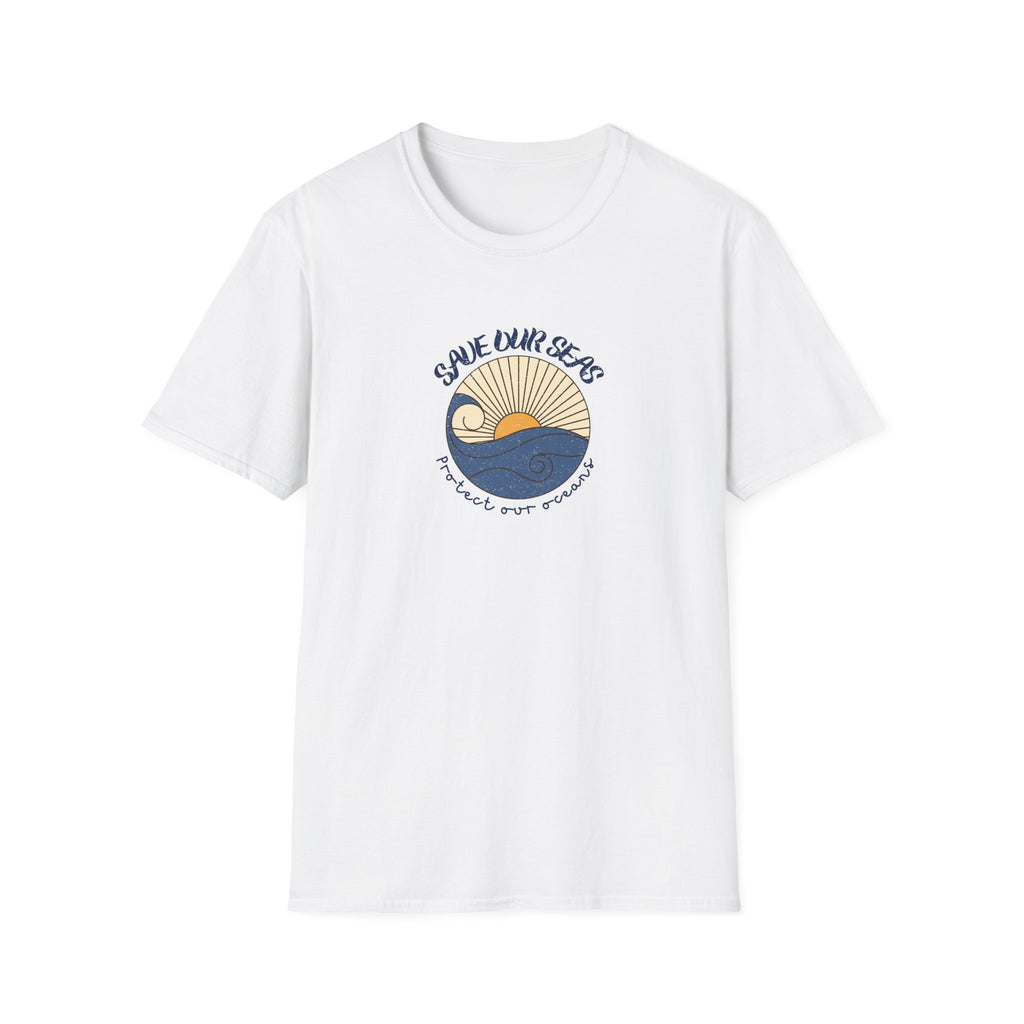 Save Our Seas T-Shirt | Retro Wave Ocean Conservation Tee UK - AlleyCrafters