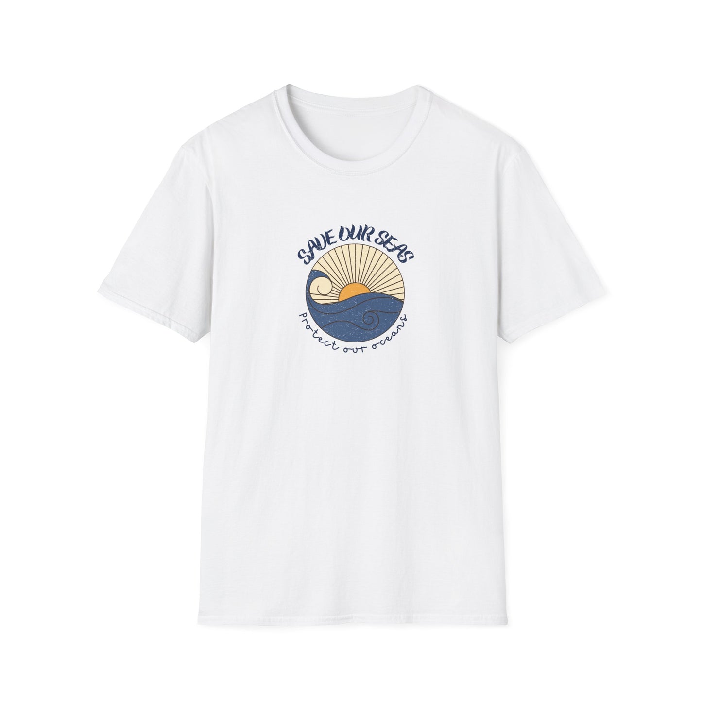 Save Our Seas T-Shirt | Retro Wave Ocean Conservation Tee UK