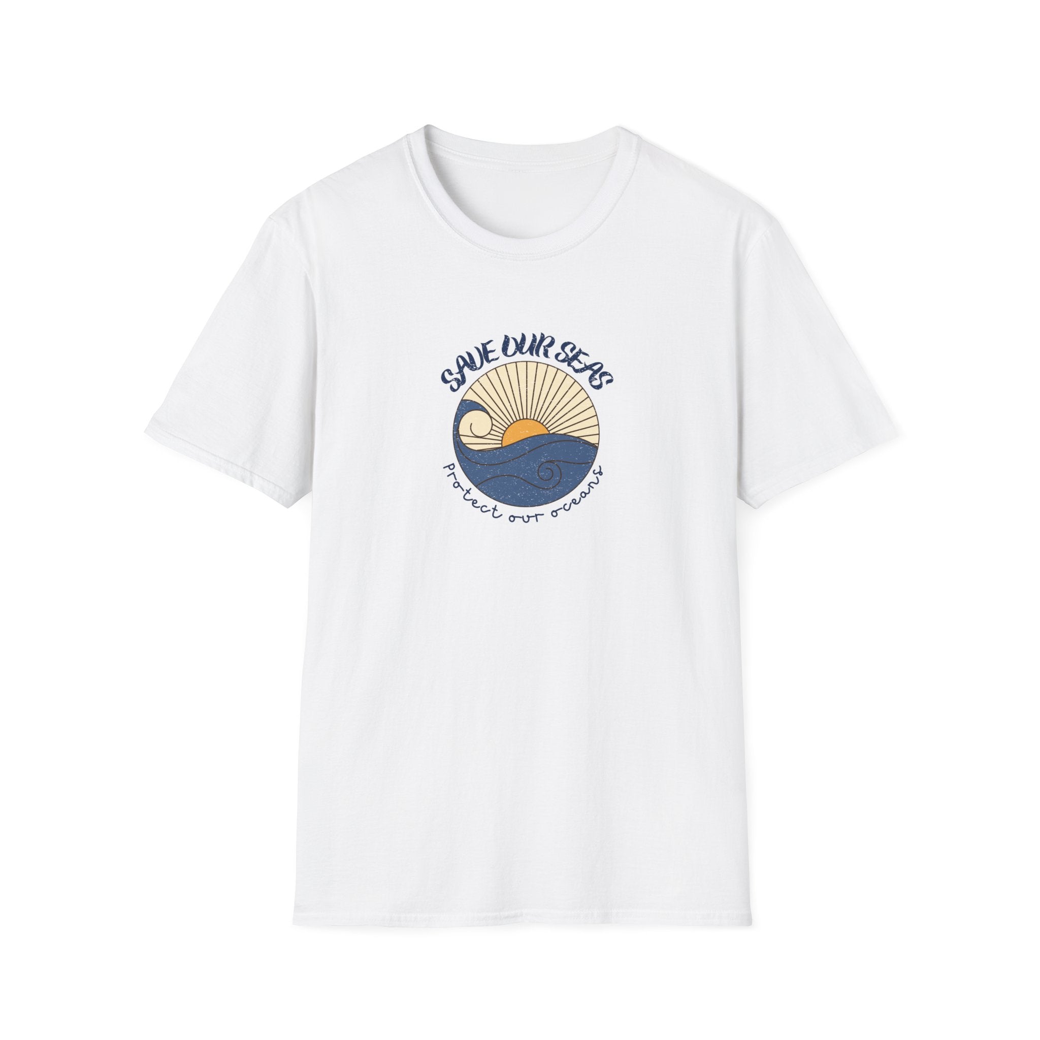 Save Our Seas T-Shirt | Retro Wave Ocean Conservation Tee UK - AlleyCrafters