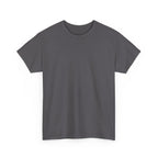 Charcoal unisex heavy cotton t-shirt with crew neck and short sleeves