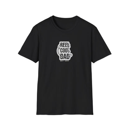 Reel, Cool, Dad Coffee Mug Graphic T-Shirt — Funny Dad Tee