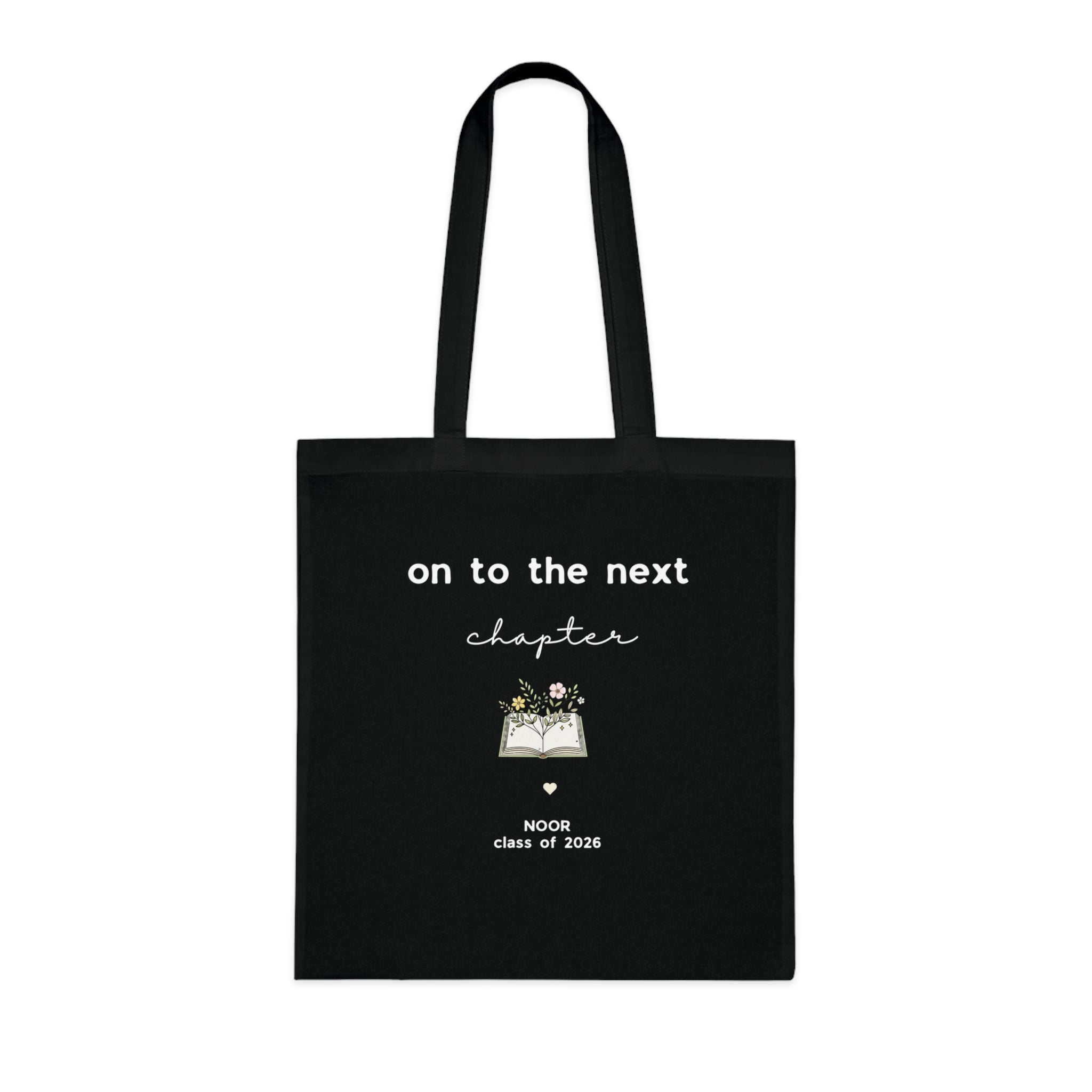 On to the Next Chapter Cotton Tote — Personalized Graduation Book Tote (Class of 2026)