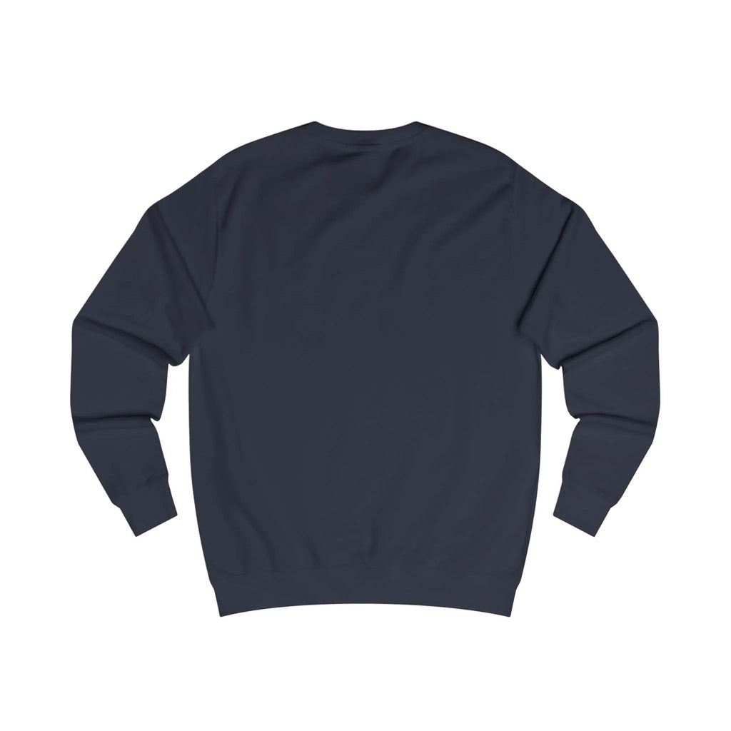 Dark navy crewneck sweatshirt, plain back view